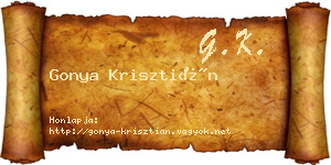 Gonya Krisztián névjegykártya